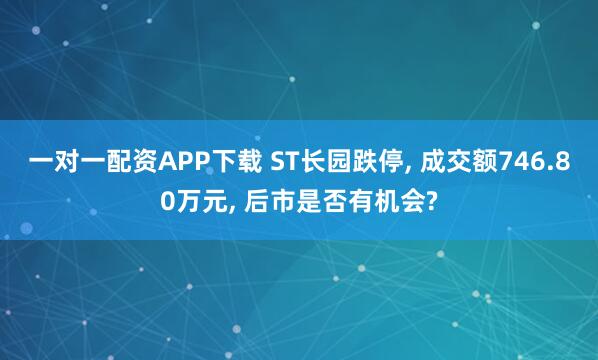 一对一配资APP下载 ST长园跌停, 成交额746.80万元, 后市是否有机会?