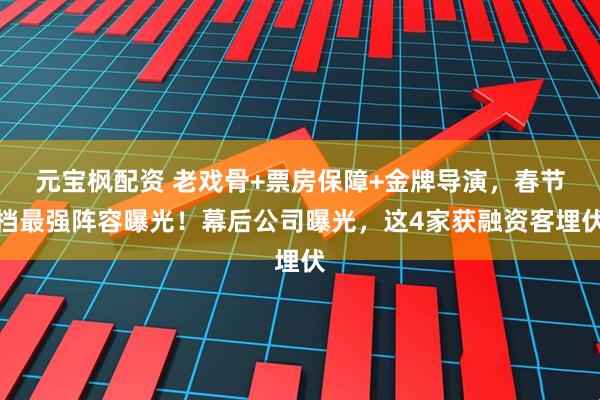 元宝枫配资 老戏骨+票房保障+金牌导演，春节档最强阵容曝光！幕后公司曝光，这4家获融资客埋伏